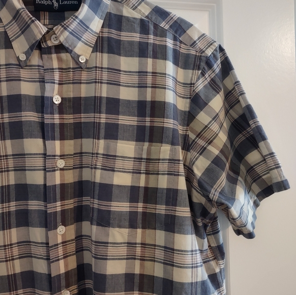 Ralph Lauren Plaid Short Sleeve Button Down Shirt - Picture 5 of 11